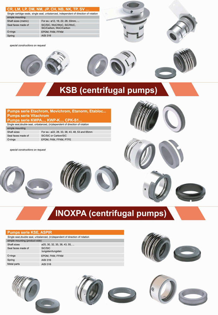 انواع آب بند مکانیکی
